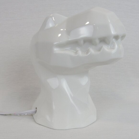 Dinosaur Head 7” Tall Night Light White Ceramic T-Rex Tyrannosaurus - Picture 1 of 11